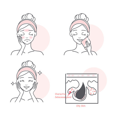 woman with face oil