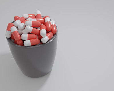3d渲染药丸组。