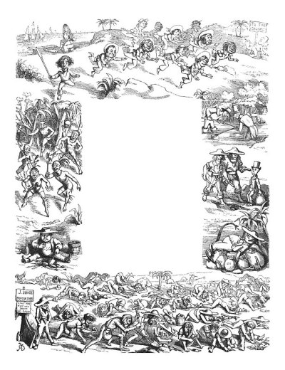 英国讽刺漫画漫画漫画插图-加州淘金热