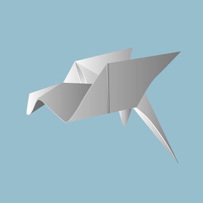 矢量插图与折纸