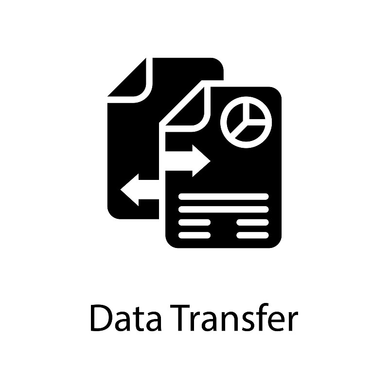 数据传输固体图标设计说明。Web分析符号在白色背景EPS 10文件