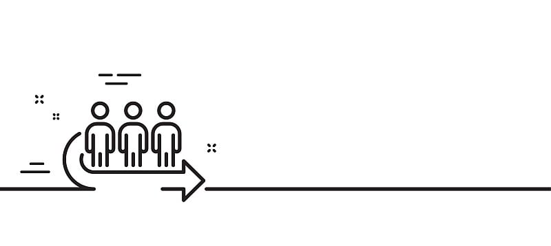 排队的图标。人们等待信号。最小的线条图案横幅。向量