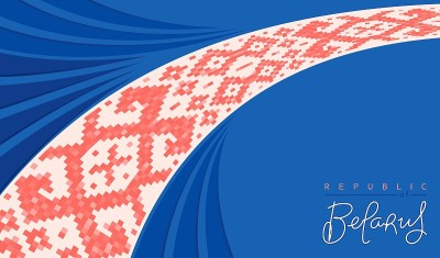 白俄罗斯爱国设计以民族点缀元素。程式化的时尚背景。矢量图