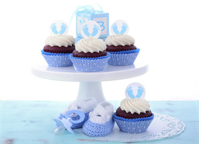 这是Boy Blue Baby Shower纸杯蛋糕