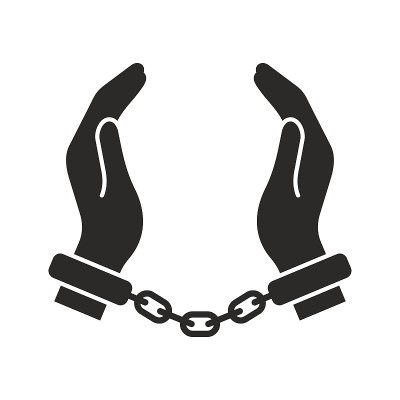 手铐图标。囚犯。人被拘留。