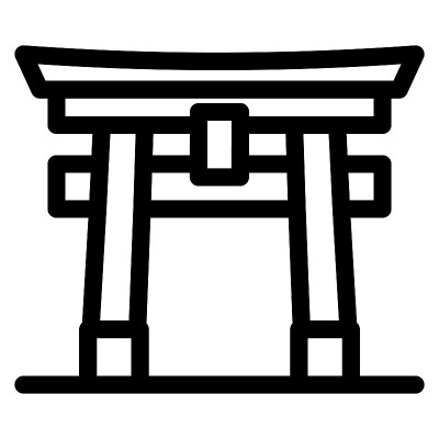 鸟居线绘制矢量插图