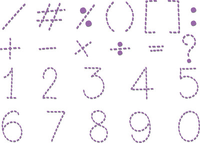 虚线中的数字和符号