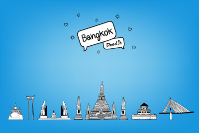 手绘涂鸦。泰国旅游景点
