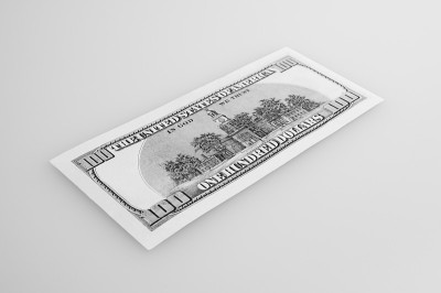 一百元现金，背景很淡。