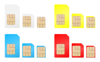 Sim卡类型图标。现实的向量模板。