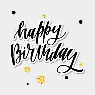 Happy birthday hand drawn vector lettering design 
