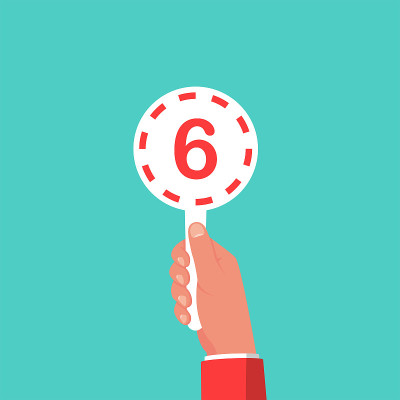 计分卡6。数字表。记分卡上的数字评分。