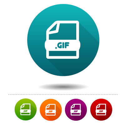 图像文件图标。下载GIF符号符号。网页按钮。