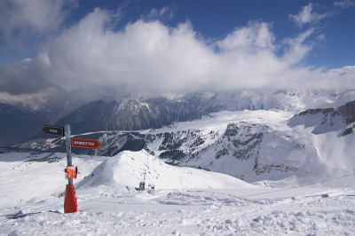 冬季山地滑雪景观