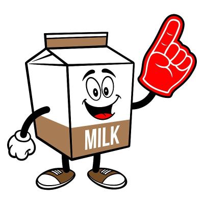 Chocolate Milk Carton Mascot with a Foam Hand