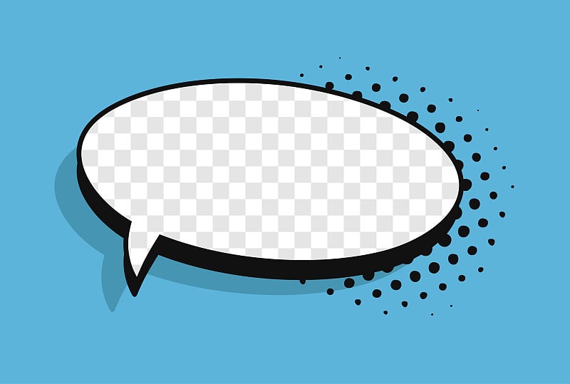 Pop art speech bubble without text and Transparent