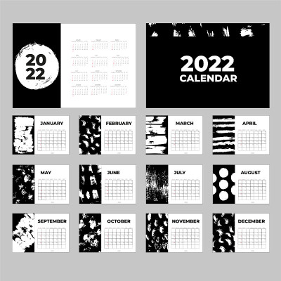 日历2022模板，桌面日历，规划设计矢量