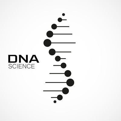 Dna标志设计。科学和医学的载体模板
