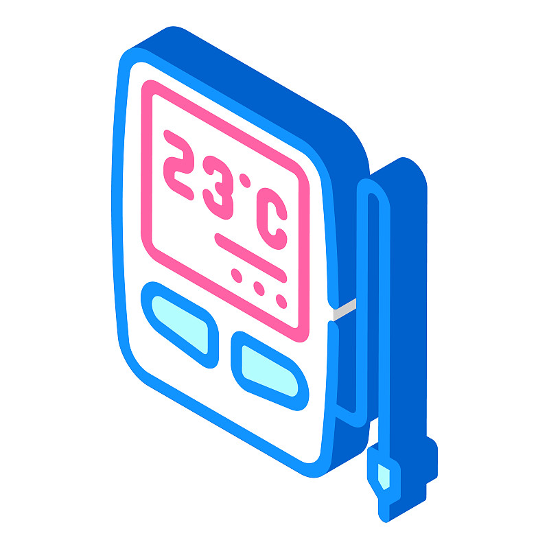 digital thermometer with sensor isometric icon vec