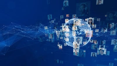 全球通信网络概念。全球业务。多样性。