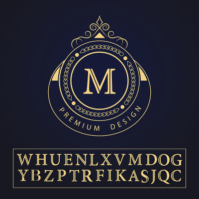 字母图案设计元素，优美的模板。英文字母。商业标志。向量