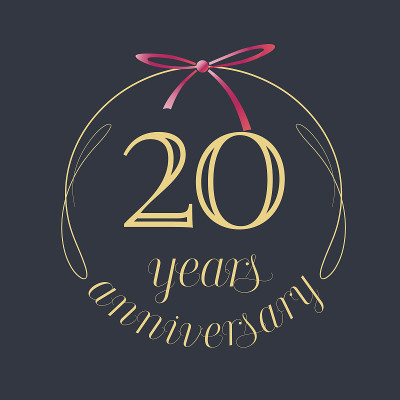 20周年庆典矢量图标，