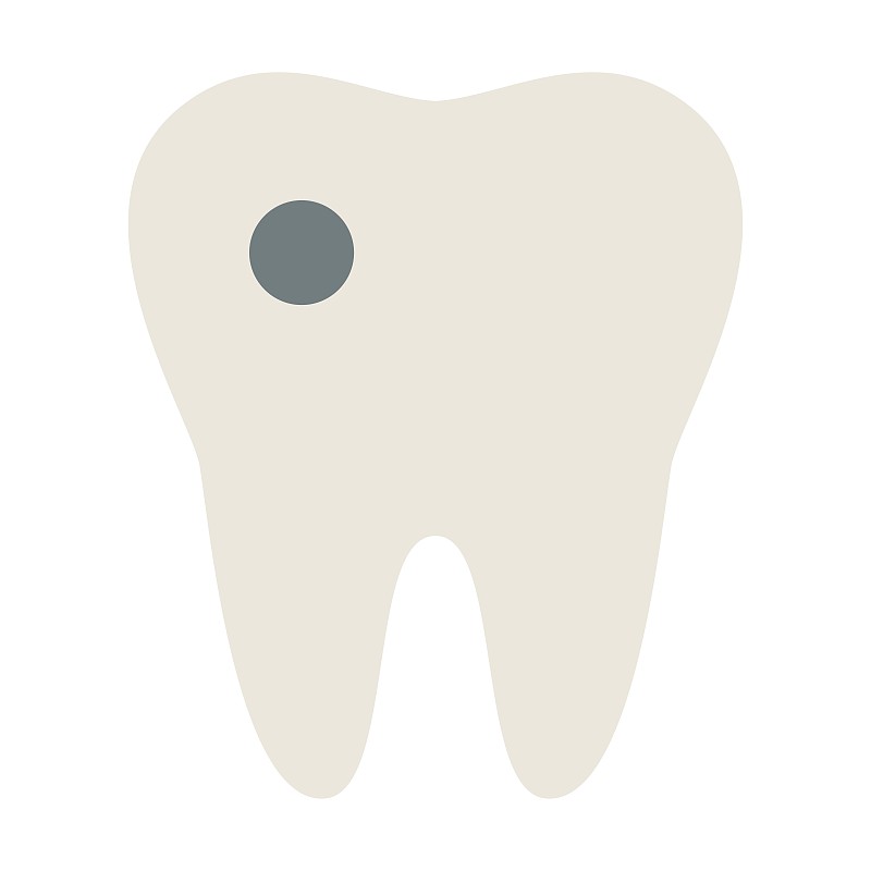 臼齿与龋齿矢量图标平孤立