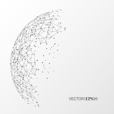 连接的概念。几何矢量背景的商业或科学