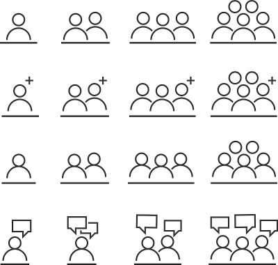 人物图标线工作组团队