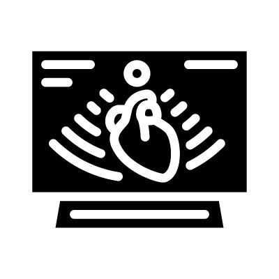 心脏超声图形图标矢量插图