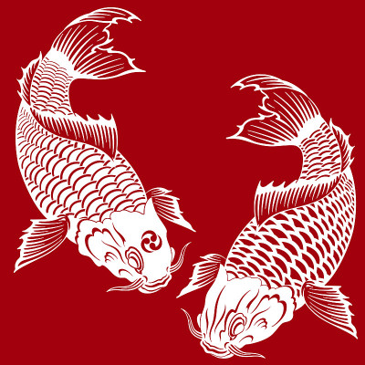 日式鲤鱼画