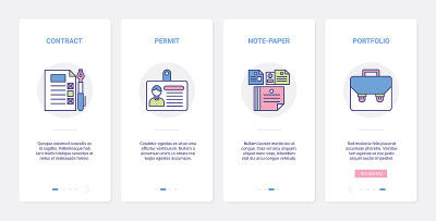 商务合同、线纸文档UX、UI登陆手机应用页面屏幕设置