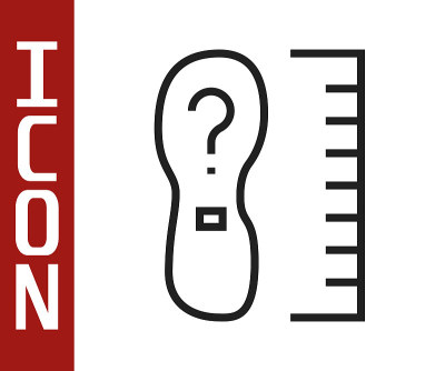Black line Square measure foot size icon isolated 