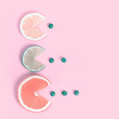 食品创意概念背景，俯视图