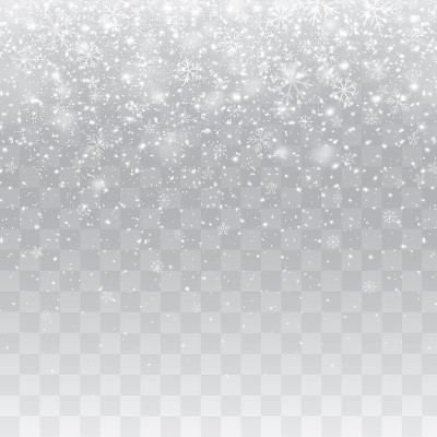 无缝逼真的雪花或雪花飘落。隔离在透明的背景-股票向量。