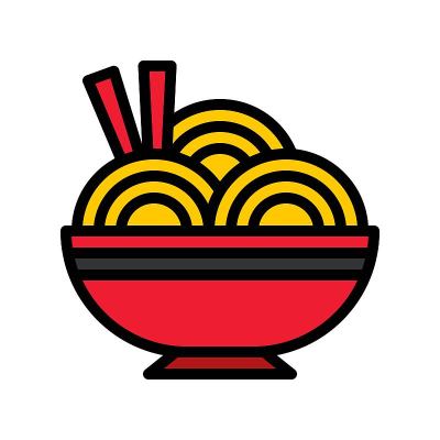 面条向量，中国农历新年充满图标