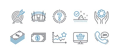Set of Business icons, such as Arena stadium, Bank