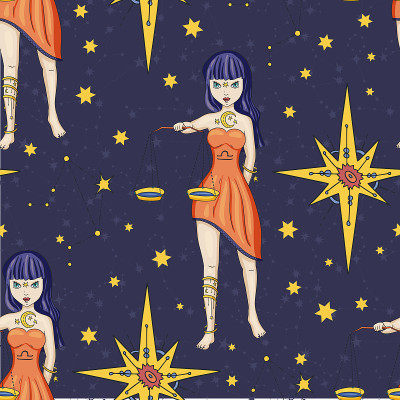 Zodiac Girl Vector Sign.