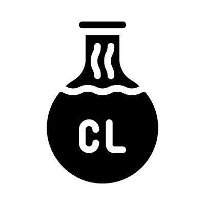 氯烧瓶字形图标矢量插图