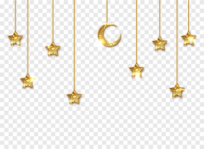 斋月金色装饰孤立在白色的背景。悬挂新月伊斯兰星。Ramadan Kareem设计元素孤立。矢量框架政