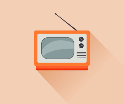 Retro TV icon . Flat illustration.