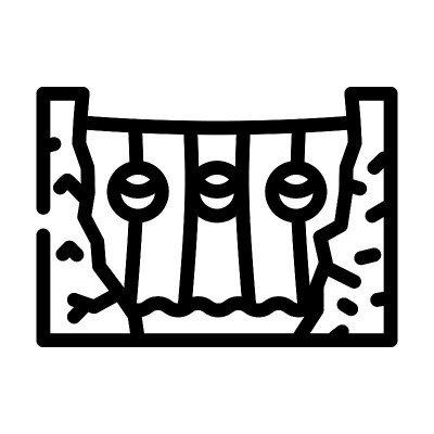 水力大坝线图标矢量插图