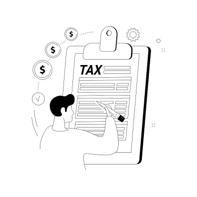 纸质报税抽象概念矢量插图。