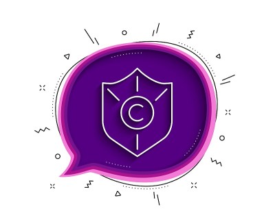 版权保护图标。文案的迹象。向量