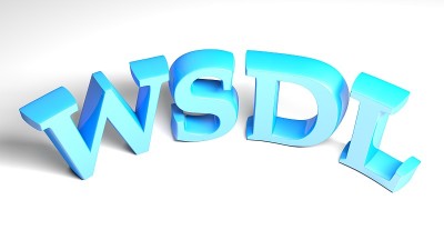 WSDL蓝色弯曲写在白色的背景- 3D渲染插图