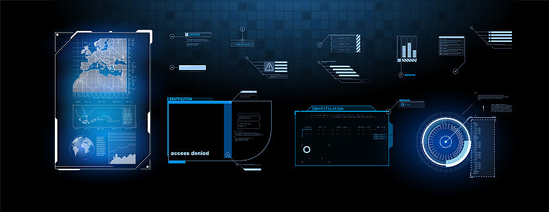 Futuristic Vector HUD Interface Screen Design. Dig