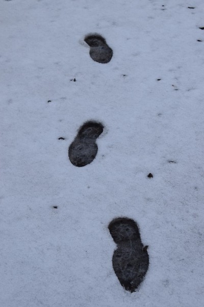 脚印在雪地