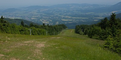 全景从步道从普斯特夫尼到Radhost在贝斯基迪捷克共和国，欧洲