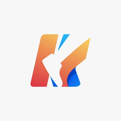 矢量插图字母K渐变彩色风格。