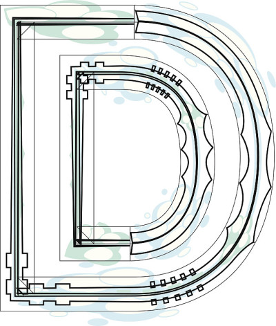 字体说明字母D